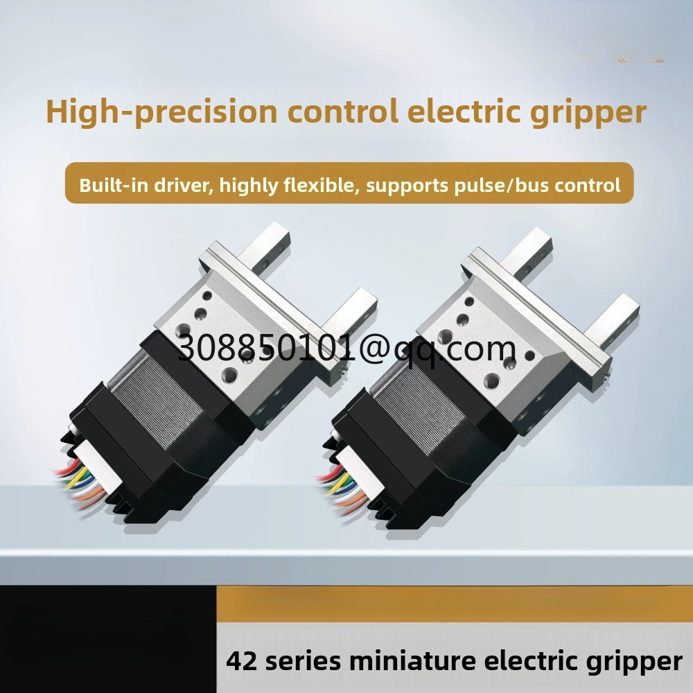 Robot Gripper Electric Parallel - Adımlı motorlu elektrikli kavrama mekanizması, mekanik