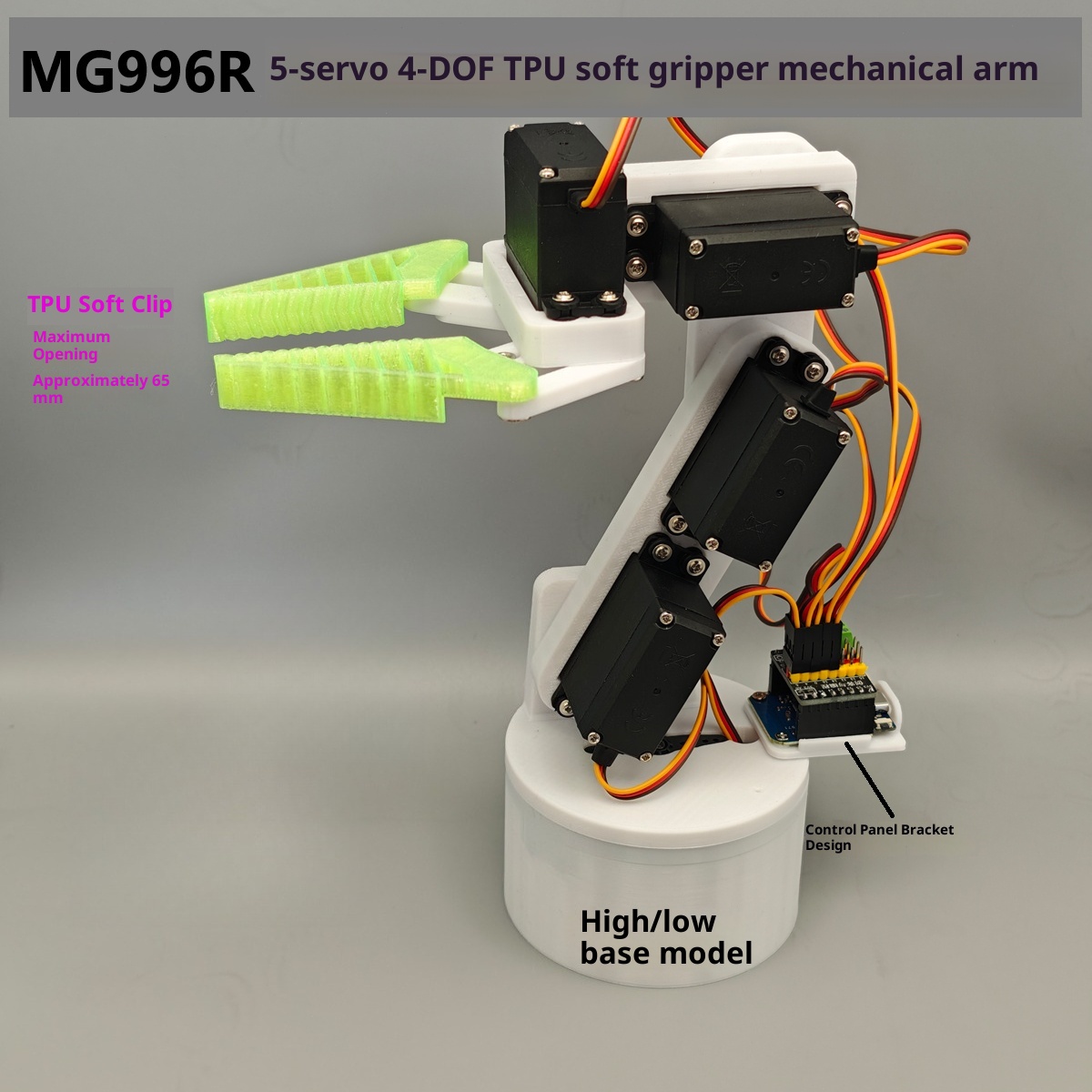 Robot Arm 5 Dof Servo - MG996R 5 eksenli 5 servo 4-DOF