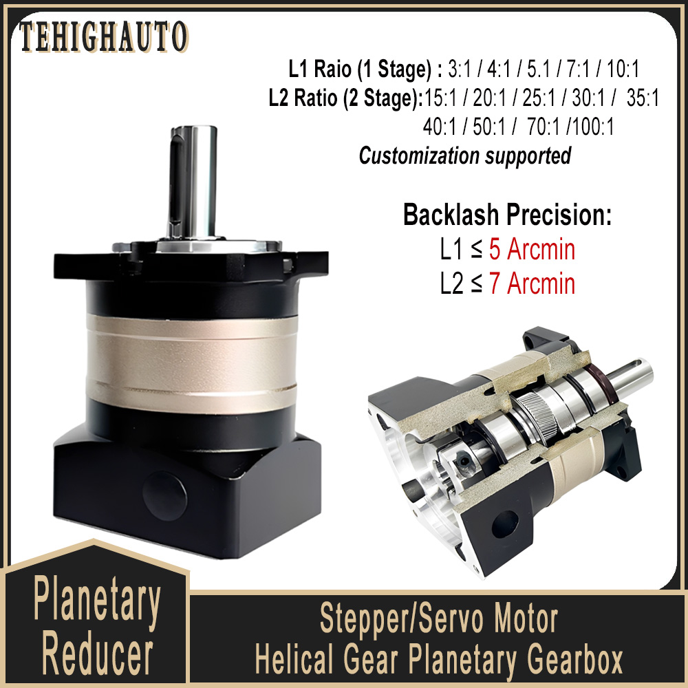 Planetary Gearbox Nema 23 - Helikal Gezegensel Redüktör 5Arcmin 42-120mm Flanş